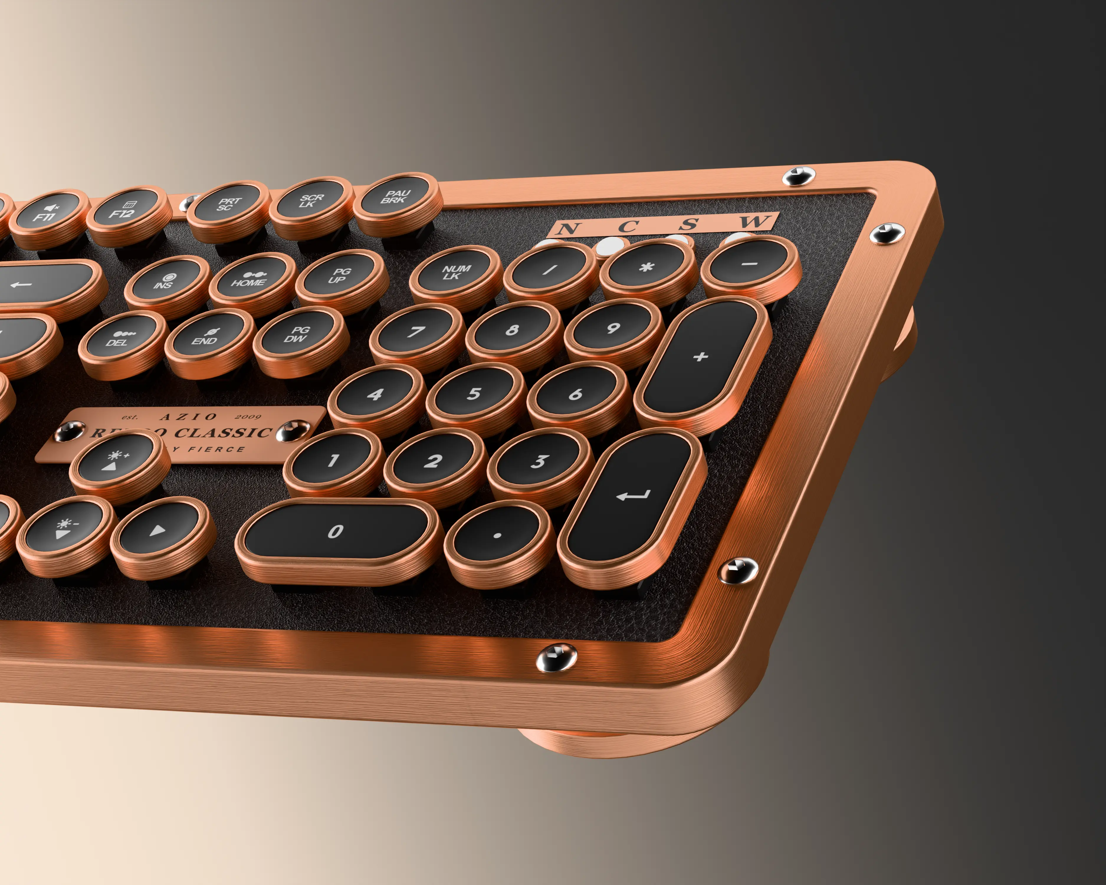 AZIO Retro Classic Keyboard — Photorealistic 3D Product Visualization